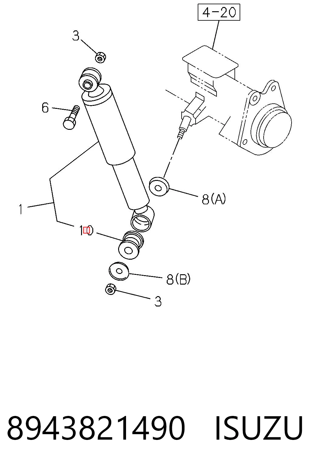 8943821490 Honda Сайлентблок амортизатора заднього