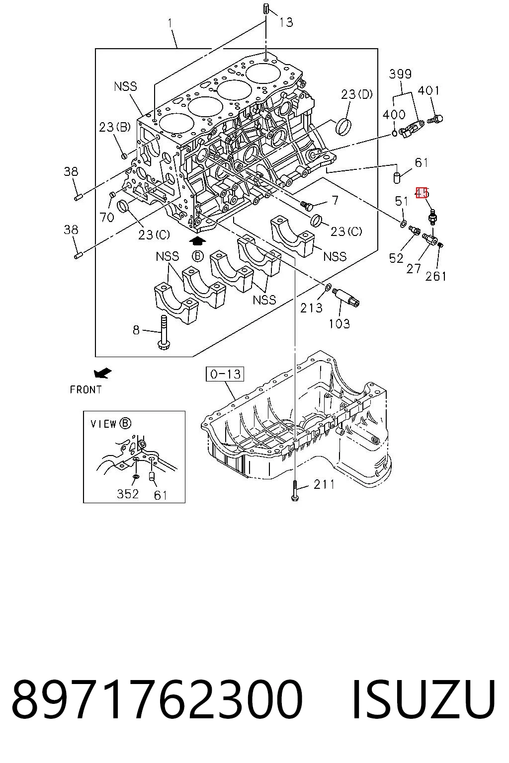8971762300 Isuzu Датчик показника тиску масла