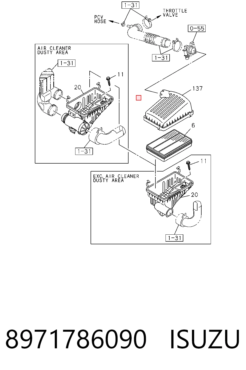 8971786090 Isuzu Повітряний фільтр двигуна