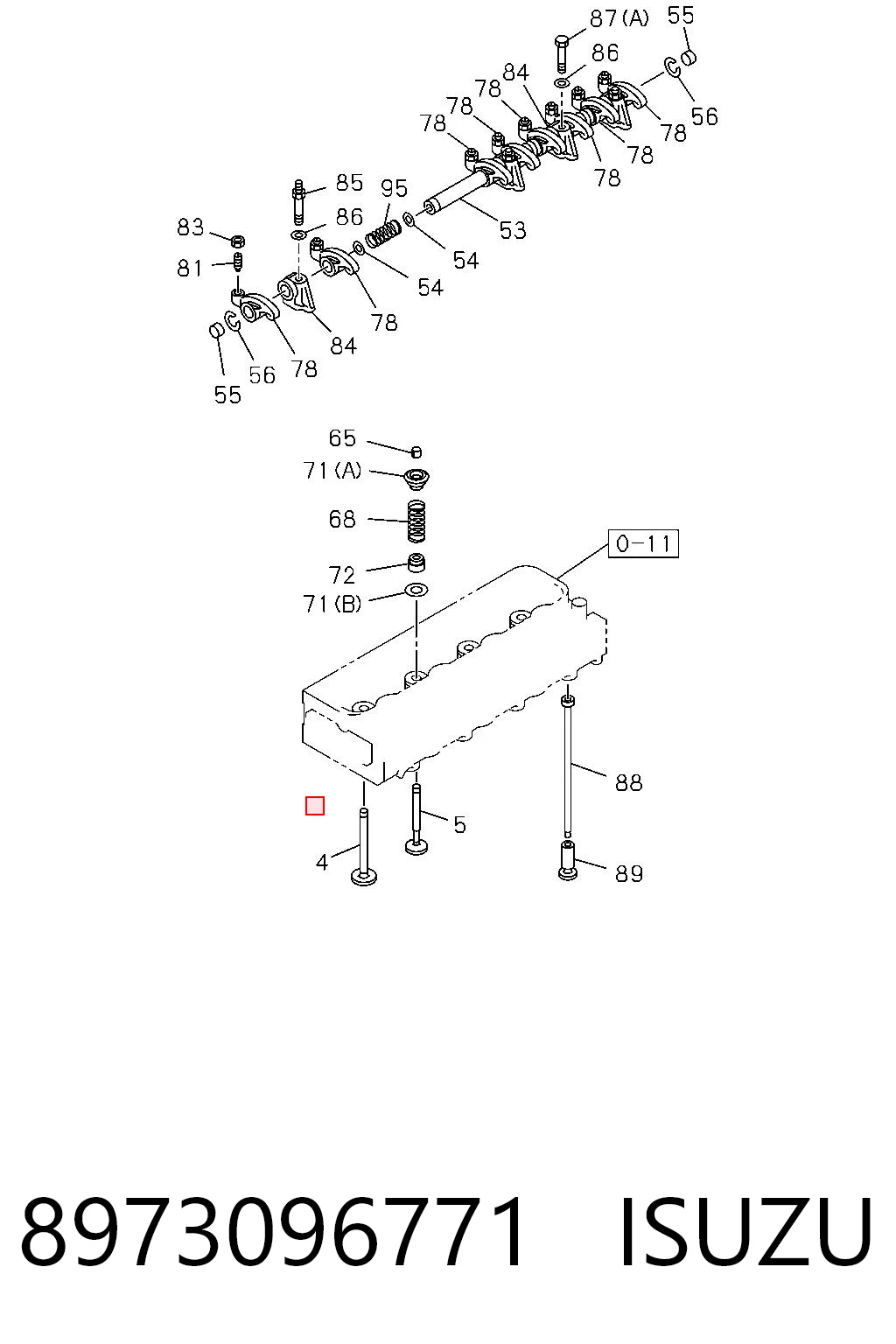 8973096771 Isuzu Випускний клапан двигуна