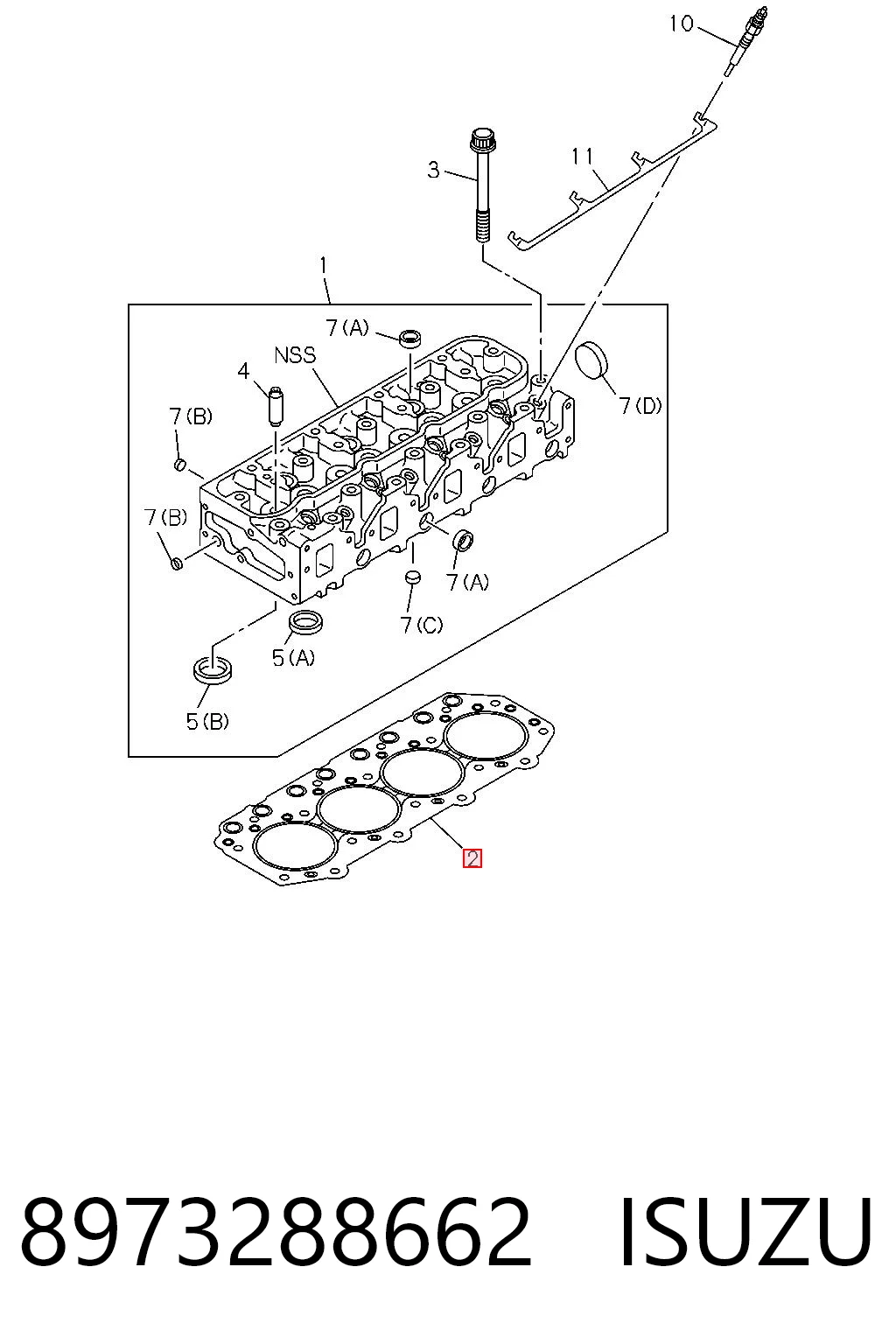 8973288662 Isuzu Прокладка під головку