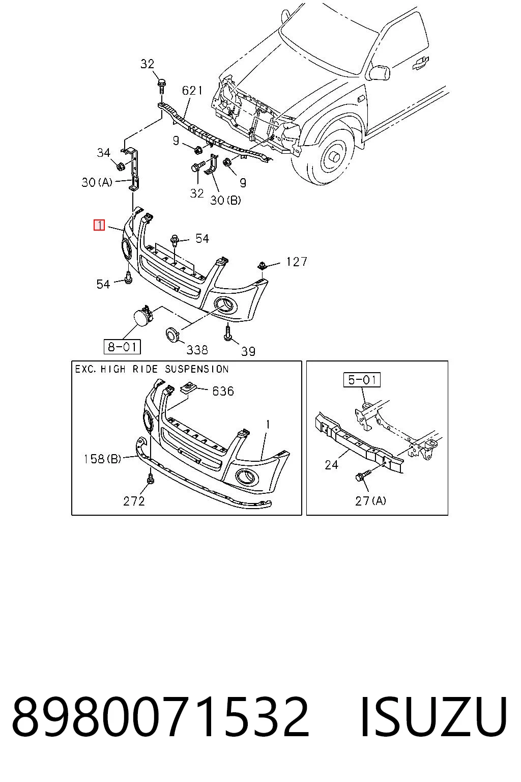 8981586150 Isuzu Бампер передній в зборі