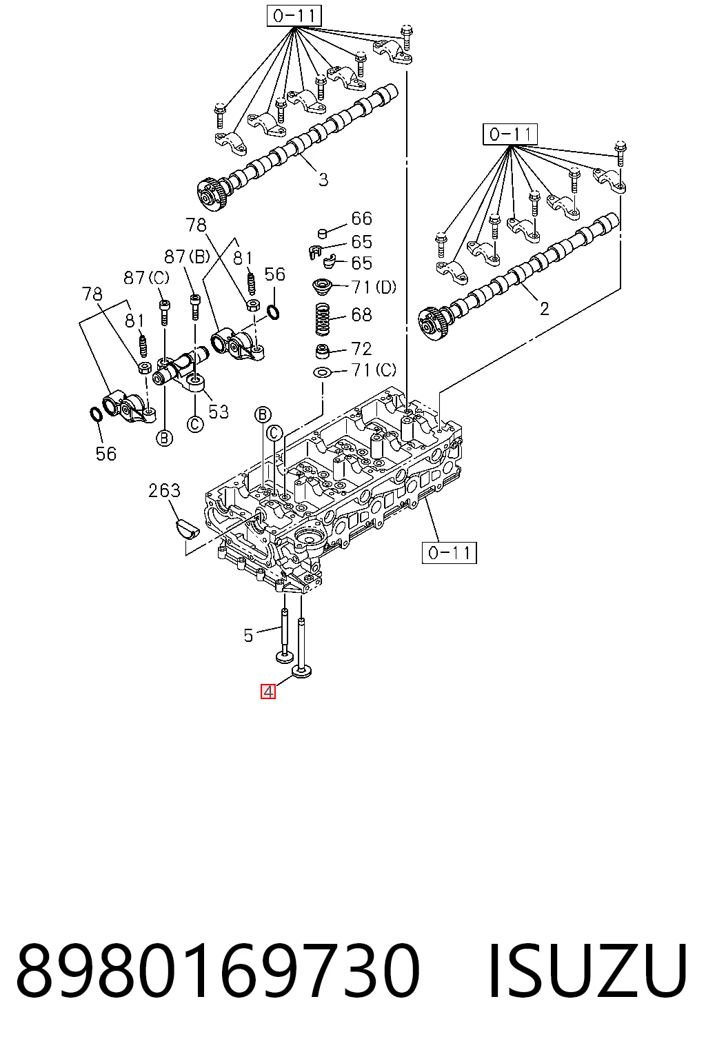 8980169730 Isuzu Клапан впускний
