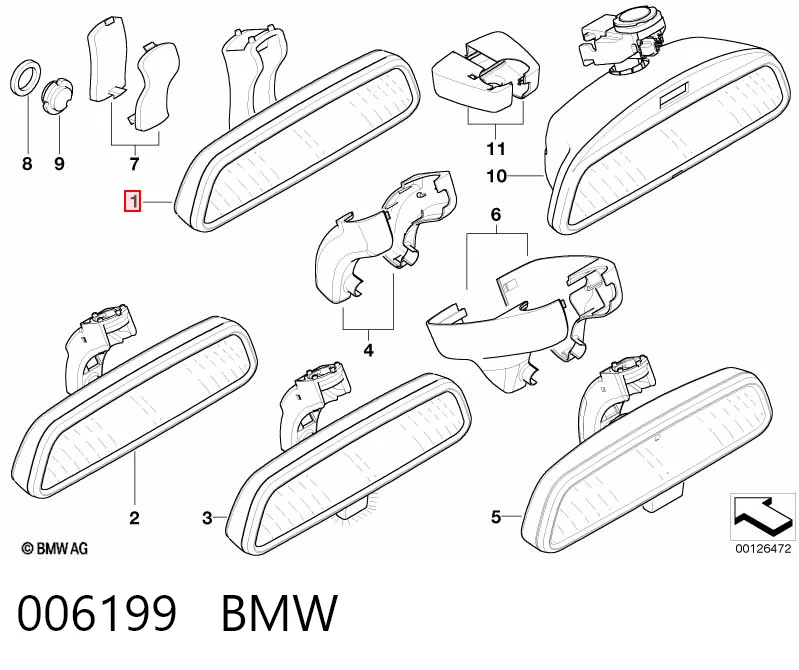 Салоне дзеркало заднього виду на BMW 5  E34