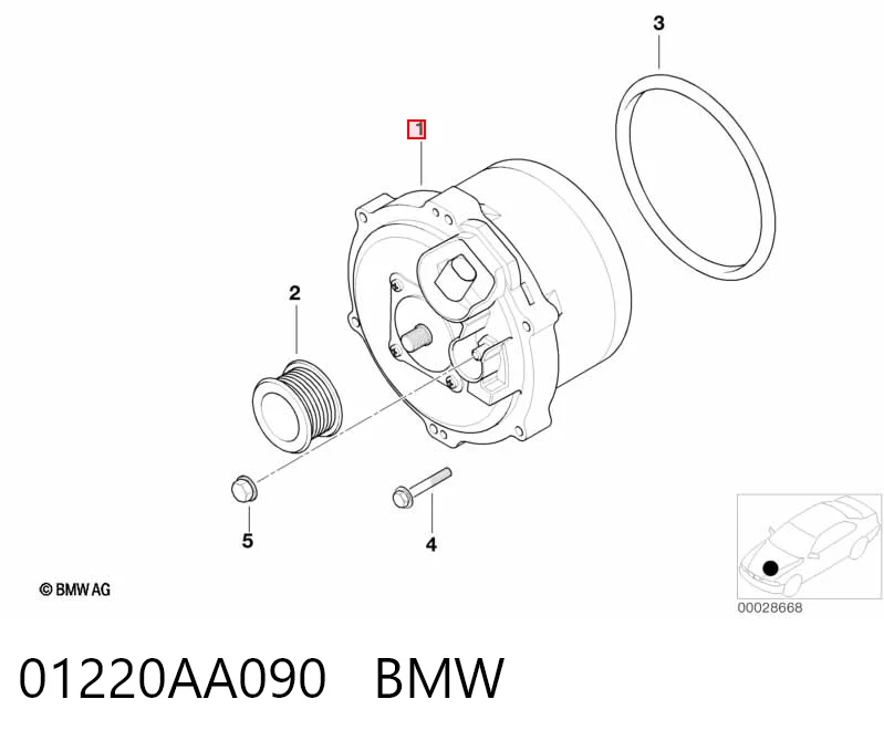 01220AA090 BMW Авто генератор