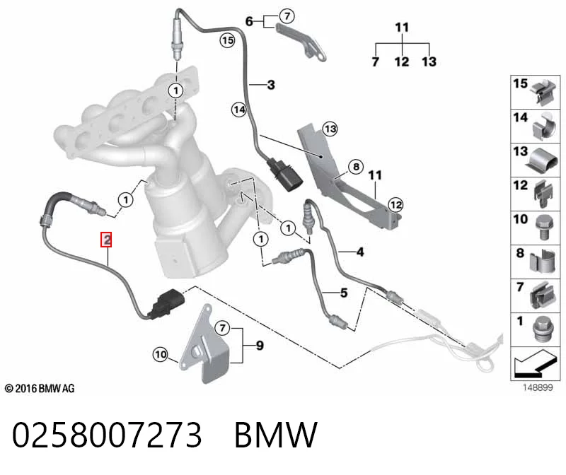 0258007273 BMW Лямбдазонд, датчик кисню до каталізатора