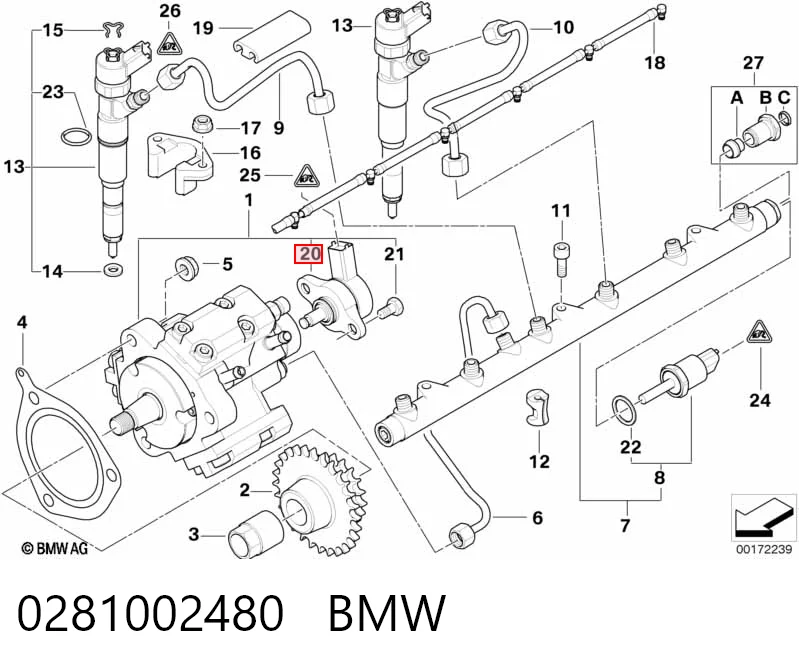 0281002480 BMW Клапан високого тиску