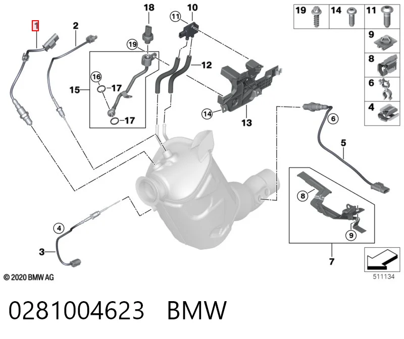 Лямбдазонд, датчик кисню до каталізатора 8589665 BMW