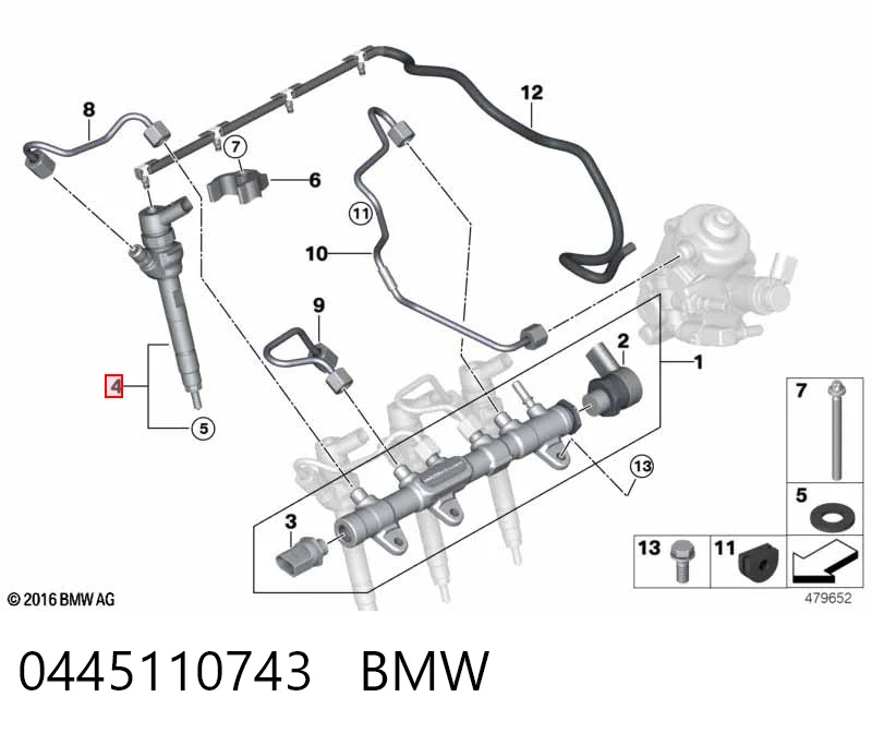 Форсунка паливна BMW 5 седан (G30, F90) (2016 - 2026) ціна, від 116.21 USD