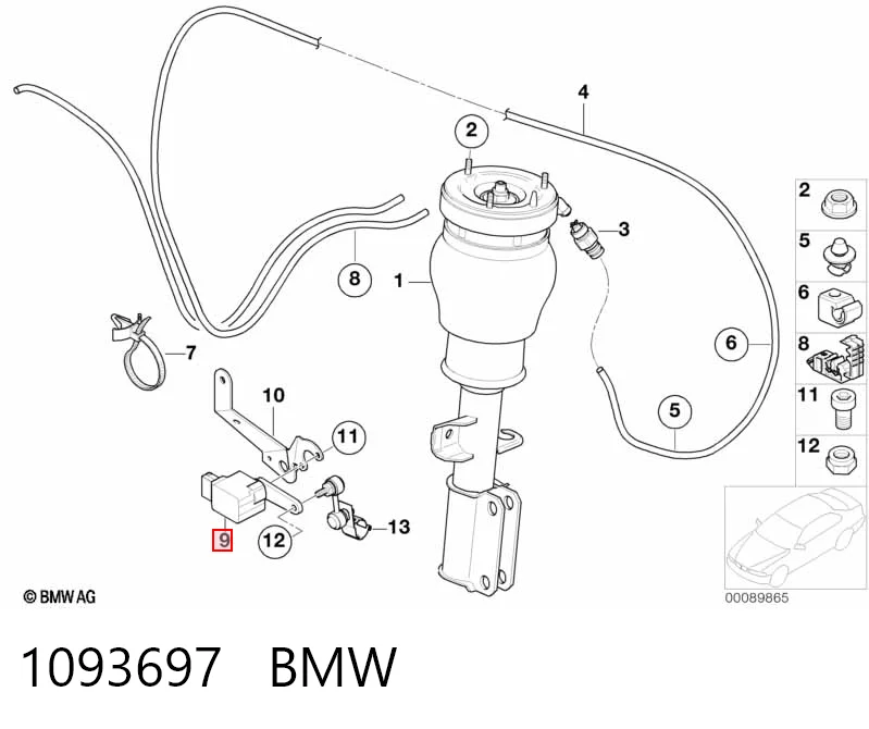 1093697 BMW Датчик рівня положення кузова, передній правий