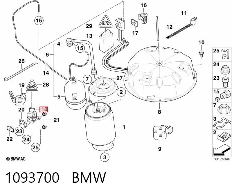 1093700 BMW Регулятор положення кузова задньої підвіски