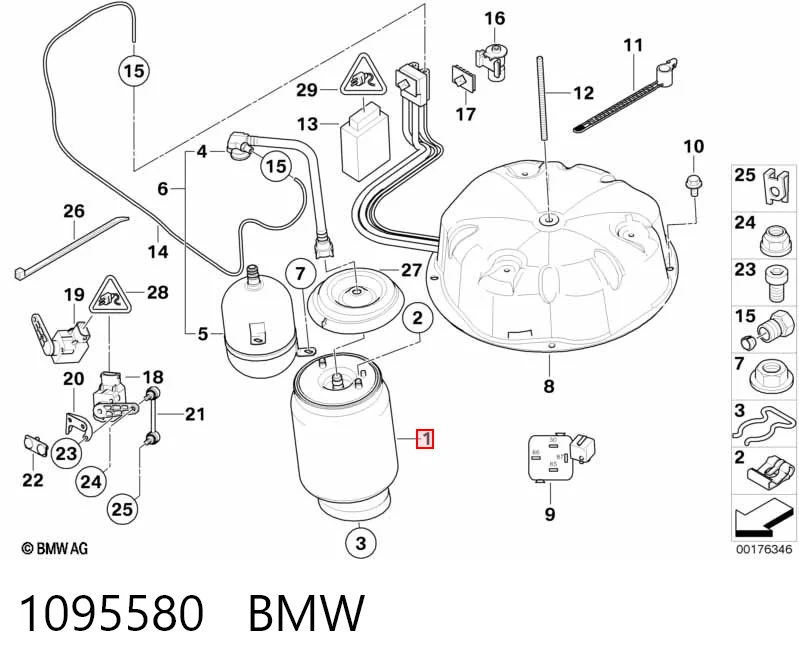 1095580 BMW Пневмоподушка/пневморессора моста заднього