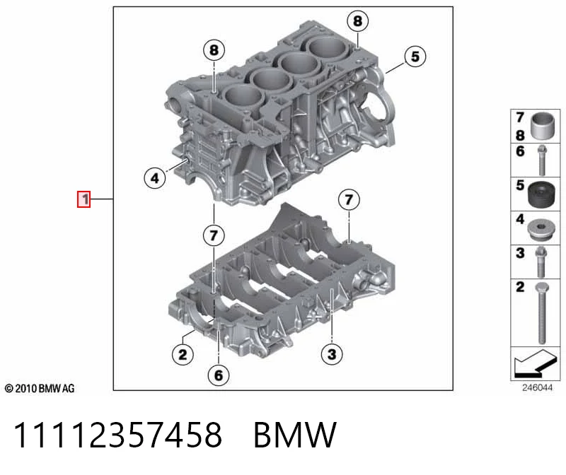 11112357458 BMW Блок циліндрів двигуна