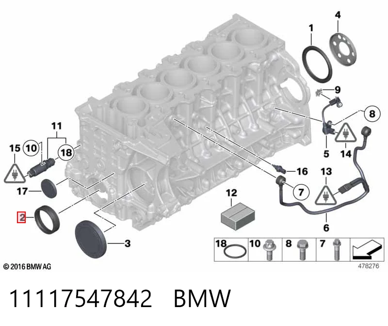 11117547842 BMW Сальник колінчастого валу