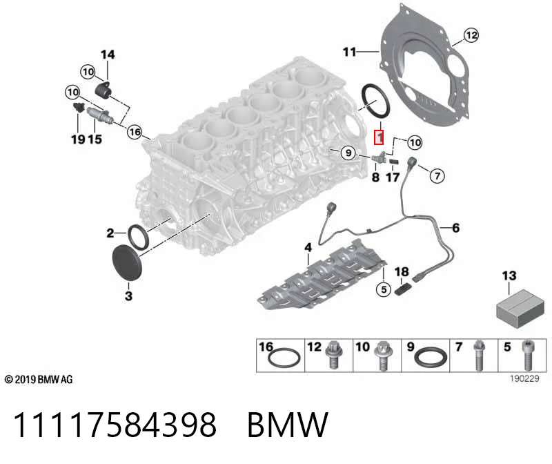 11117584398 BMW Сальник коленвала корінний