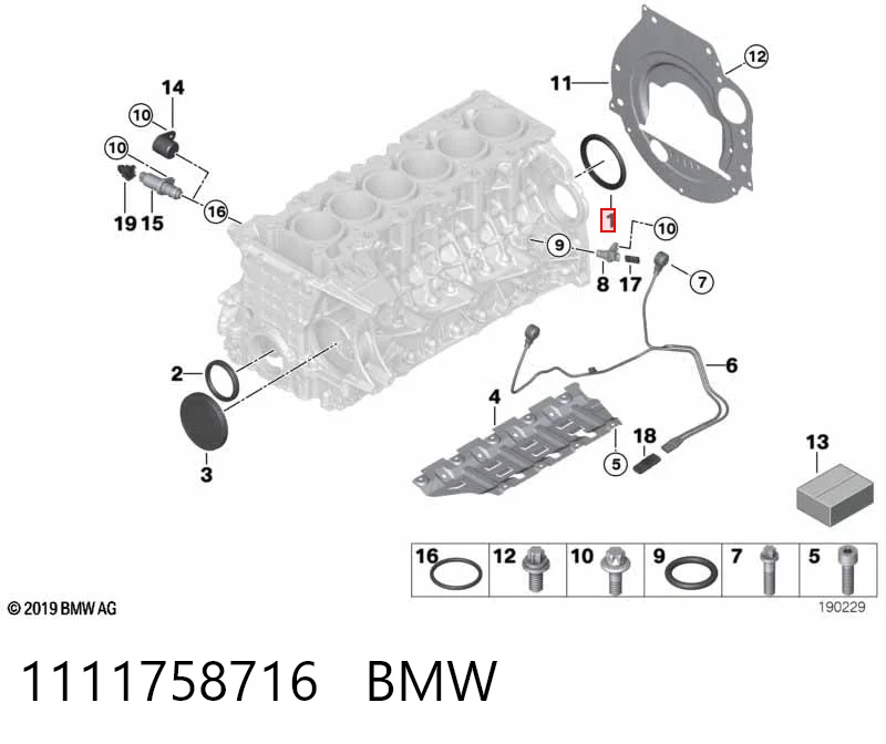 1111758716 BMW Сальник коленвала корінний