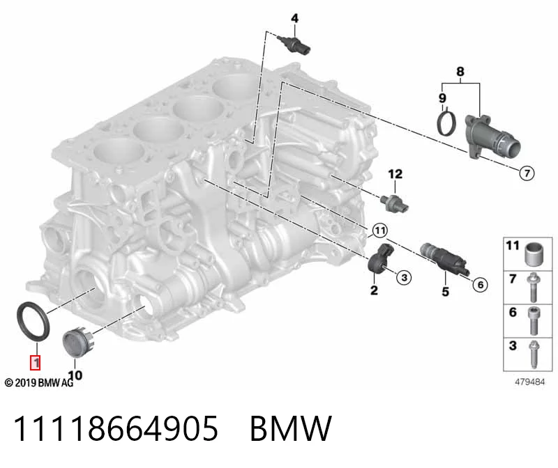 11118664905 BMW Сальник колінчастого валу