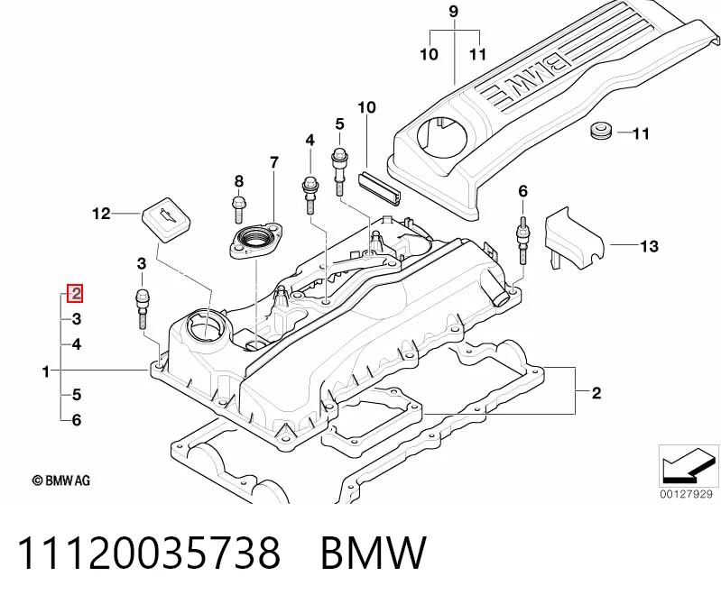 11120035738 BMW Прокладка клапанної кришки двигуна, комплект