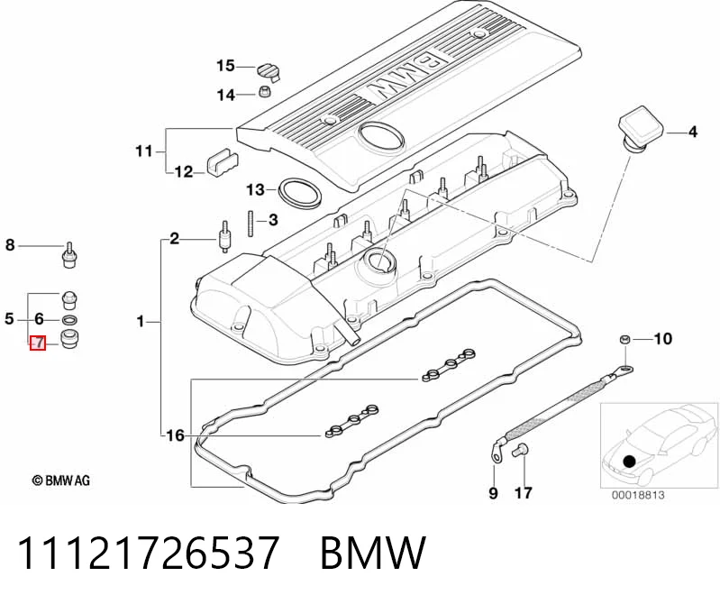 11121726537 BMW Шайба болта головки блоку (ГБЦ)