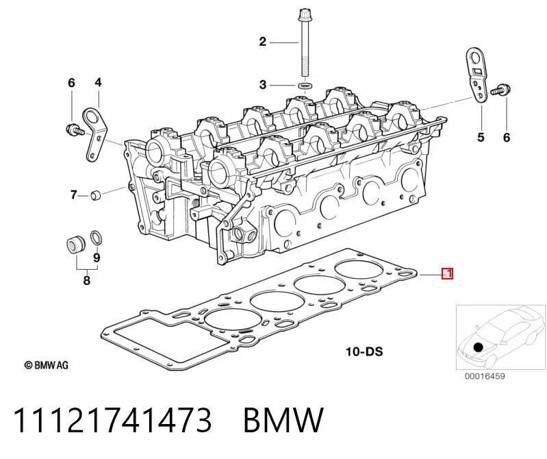 Прокладка головки блока циліндрів (ГБЦ), права LVB000370 Land Rover
