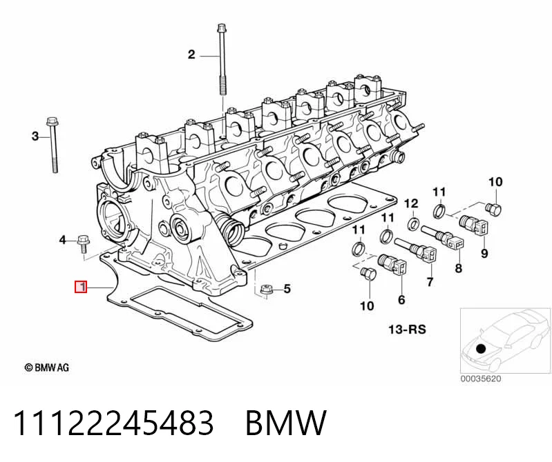 Прокладка головки блока циліндрів (ГБЦ) BMW 11122244989