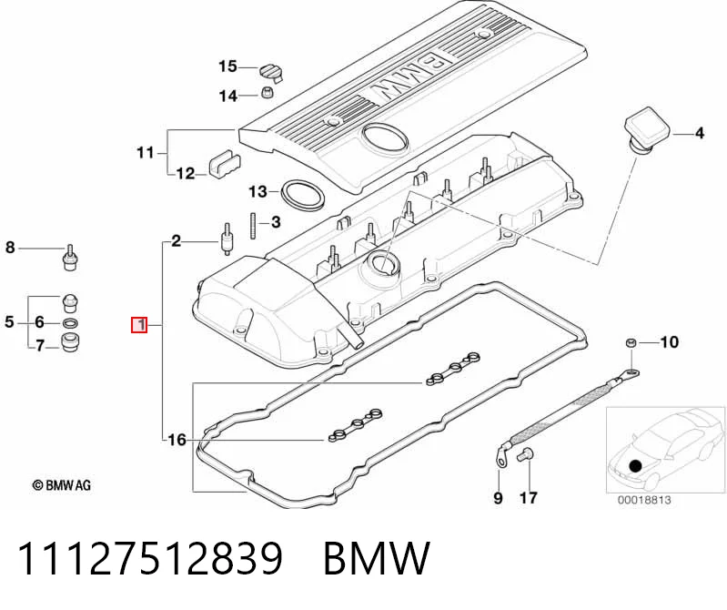 11127512839 BMW Кришка двигуна