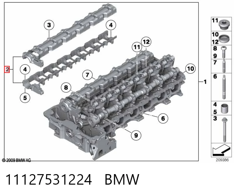 11127531224 BMW Постіль распредвала, випускного