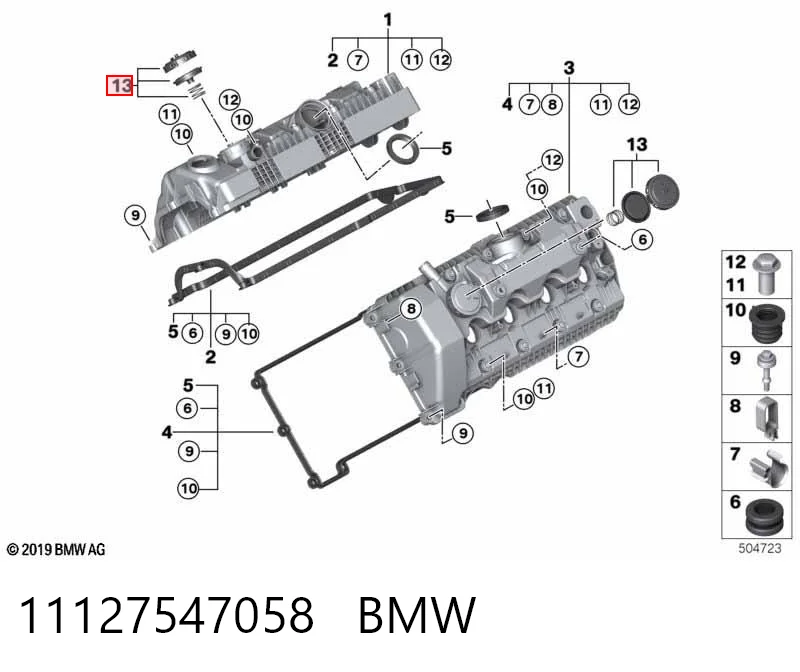 11127547058 BMW Клапан PCV (вентиляції картерних газів)