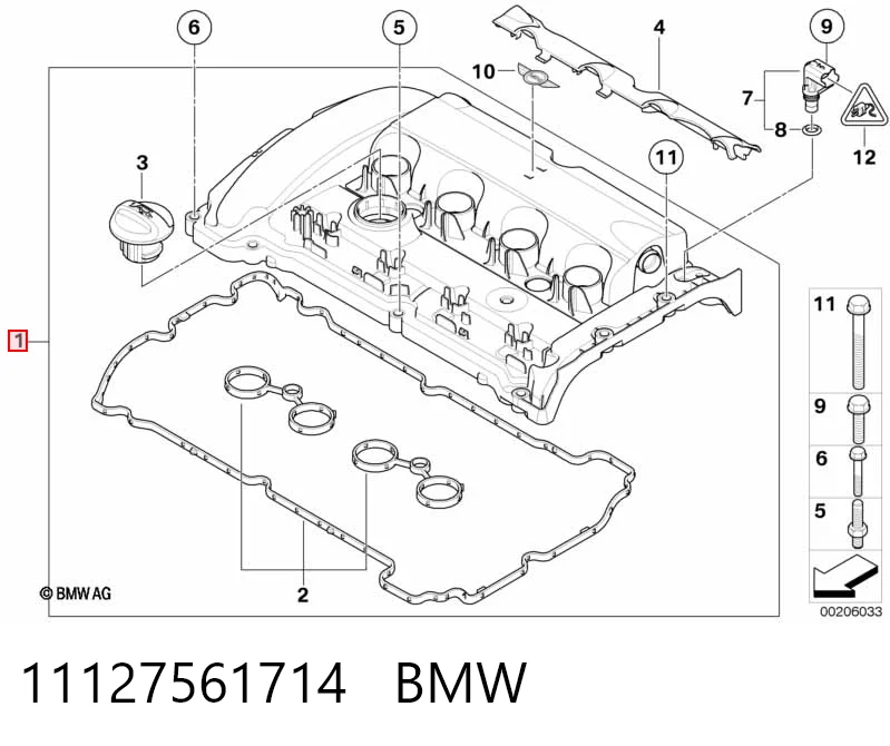 11127561714 BMW Кришка двигуна