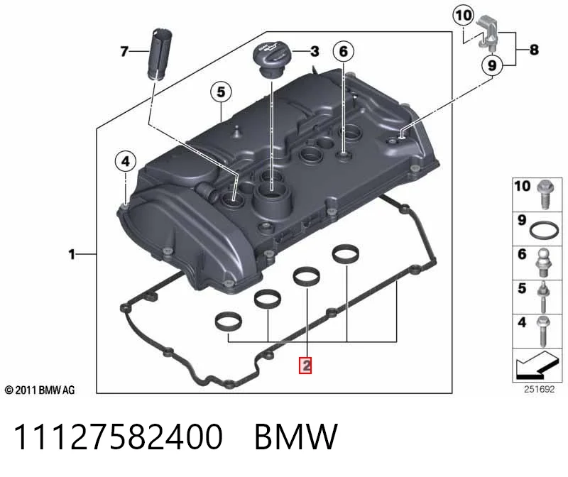 11127582400 BMW Прокладка кришки клапанної 