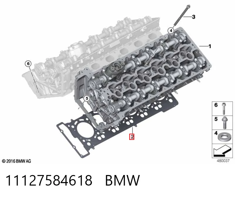 11127584618 BMW Прокладка під головку