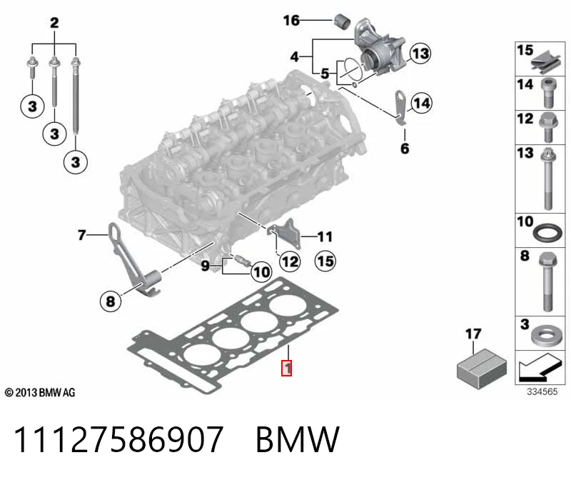 11127586907 BMW Прокладка під головку