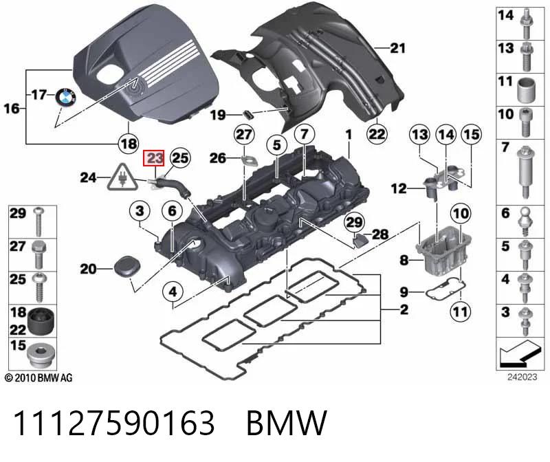 11127590163 BMW Шланг повітряний вентиляції картера