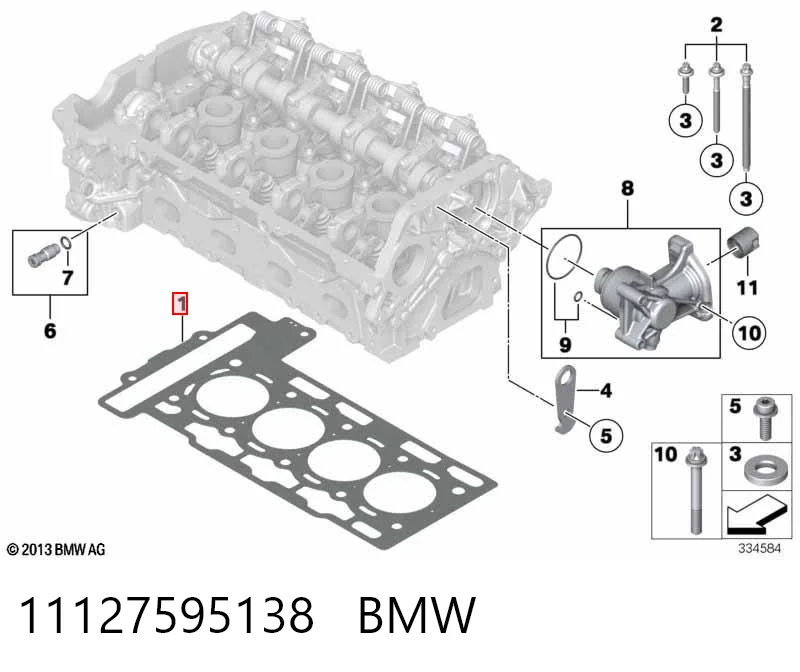 11127595138 BMW Прокладка під головку