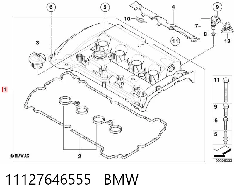 11127646555 BMW Кришка двигуна