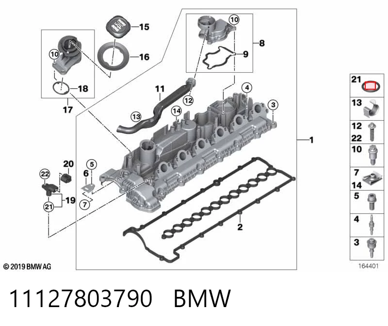 11127803790 BMW Клапан PCV (вентиляції картерних газів)