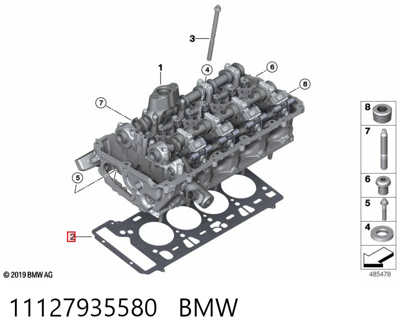 11127935580 BMW Прокладка під головку