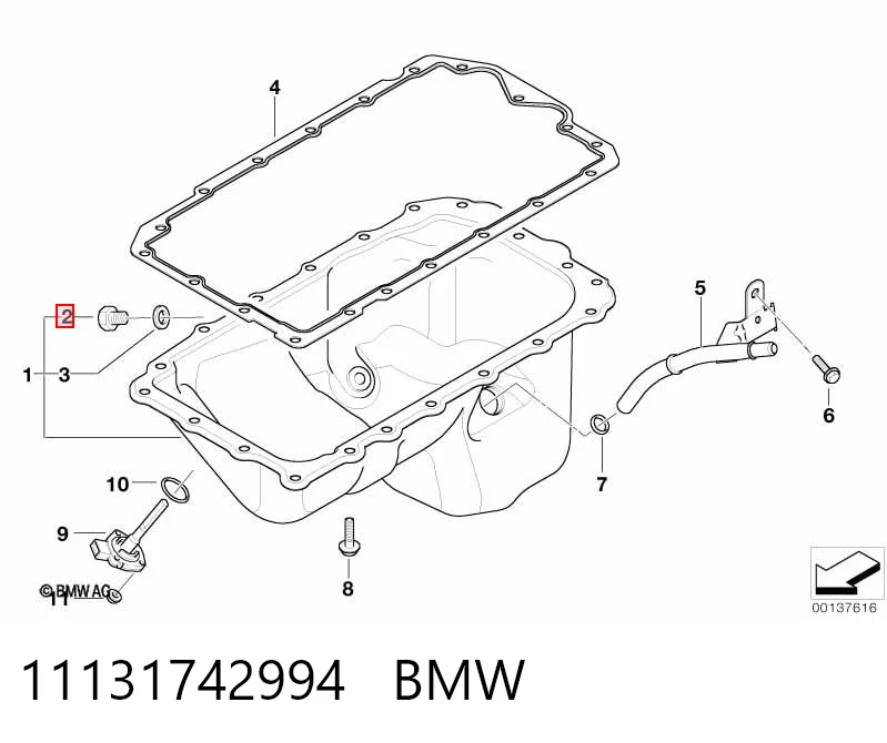 11131742994 BMW Пробка піддона двигуна