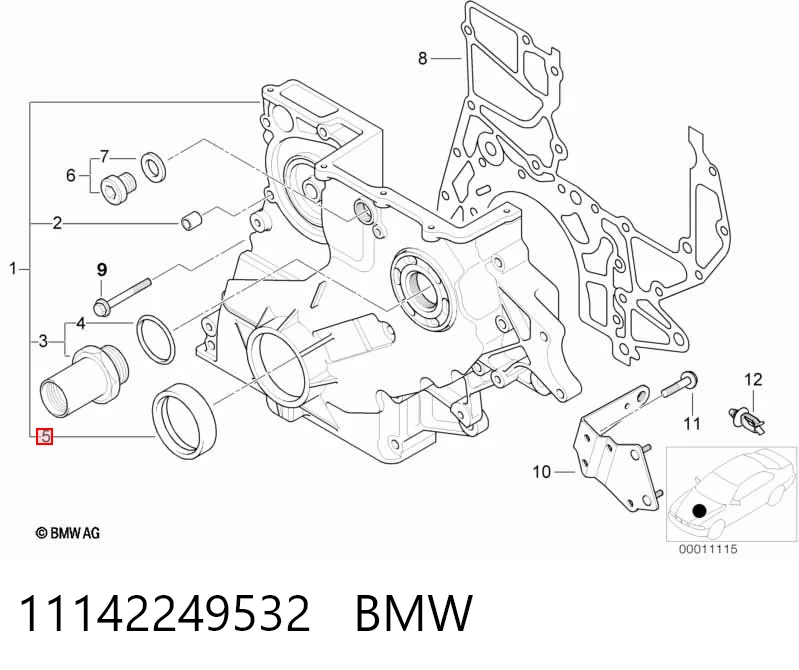 11142249532 BMW Сальник колінчастого валу