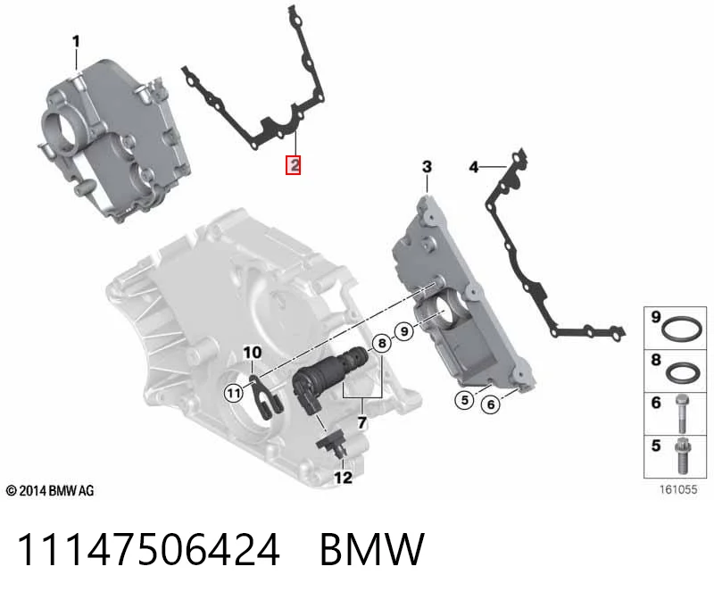 11147506424 BMW Прокладка передньої кришки двигуна, права
