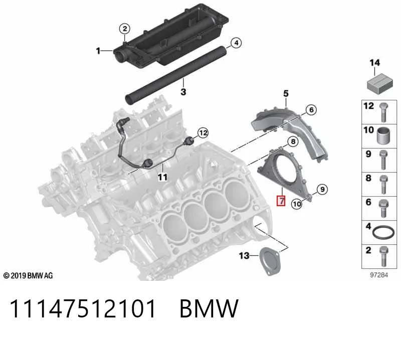 11147512101 BMW Сальник коленвала корінний