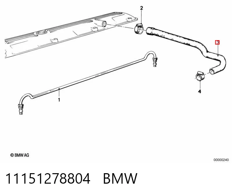 11151278804 BMW Шланг повітряний вентиляції картера