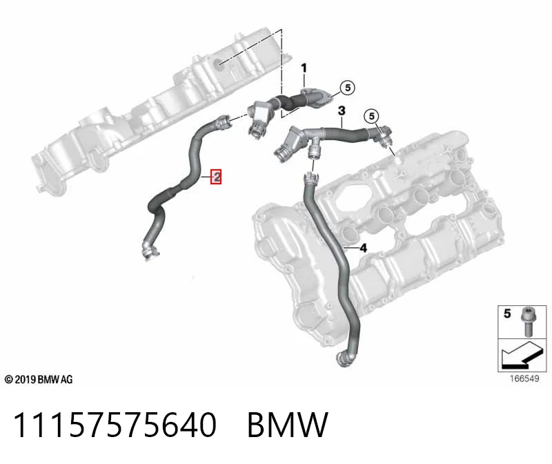 11157575640 BMW Шланг повітряний вентиляції картера