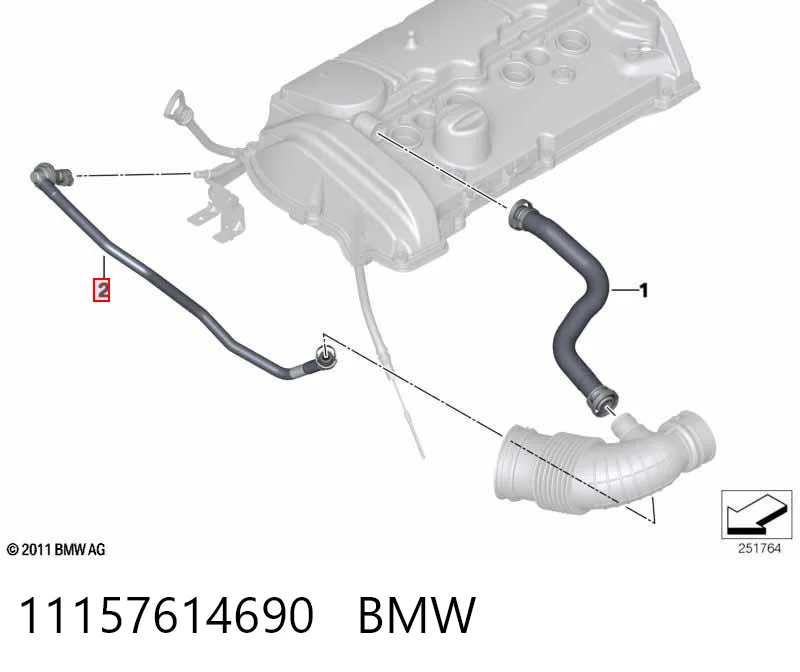 11157614690 BMW Шланг повітряний вентиляції картера