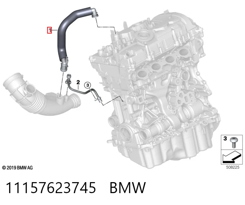 11157623745 BMW Шланг повітряний вентиляції картера