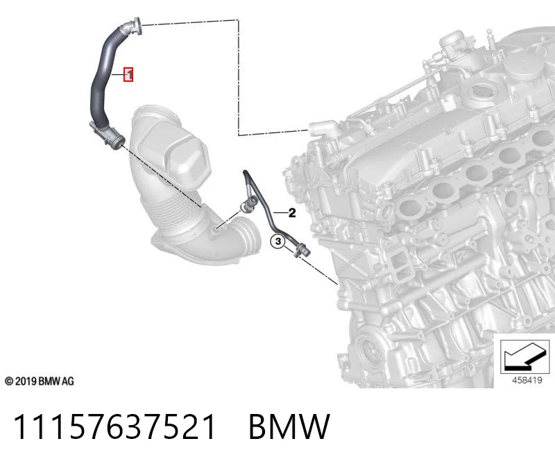 11157637521 BMW Шланг повітряний вентиляції картера