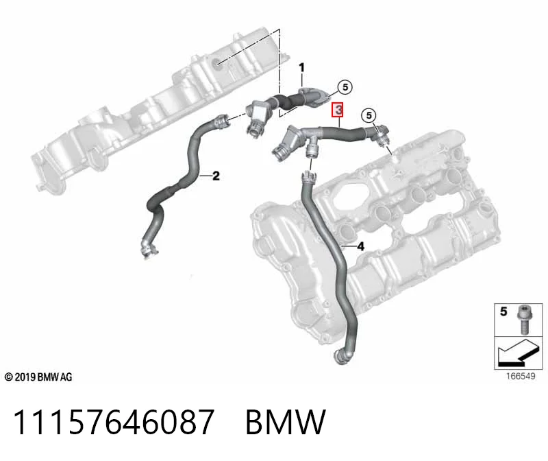 11157646087 BMW Шланг повітряний вентиляції картера