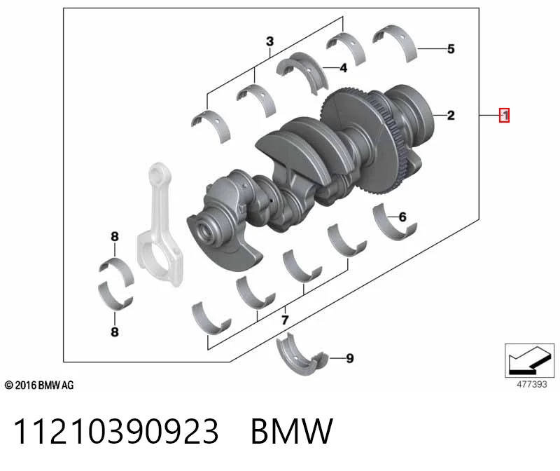 11210390923 BMW Колінвал двигуна