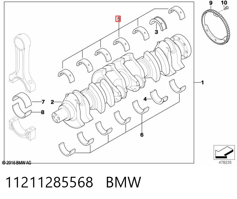 Підшипник ковзання клонували AE M5490STD
