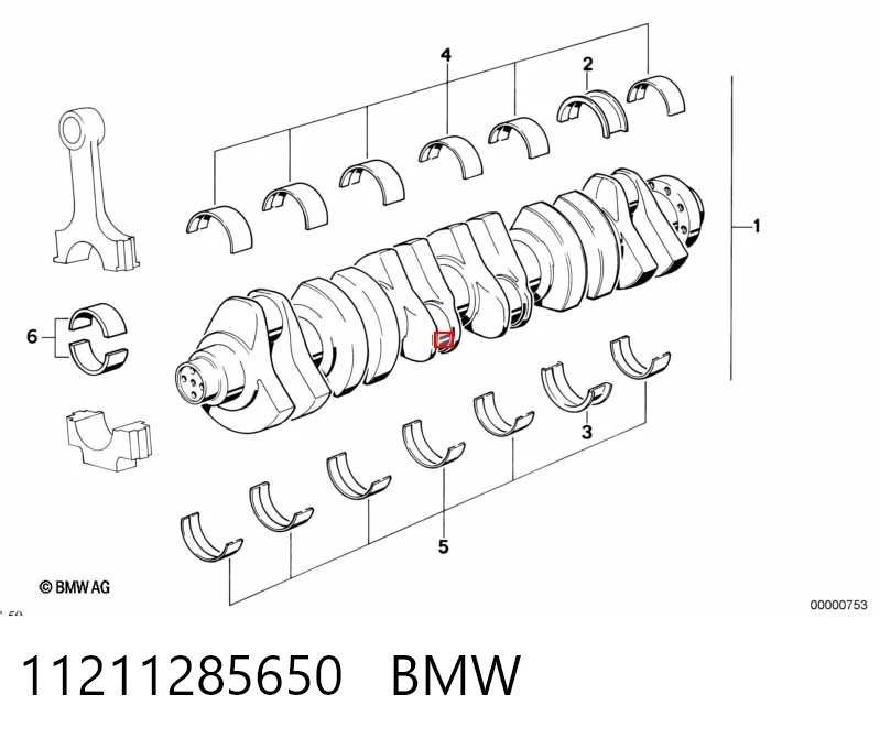 Вкладиші колінвала, корінні, комплект, 2-й ремонт (+0,50) AE M7468050 ціна, від 47.12 USD